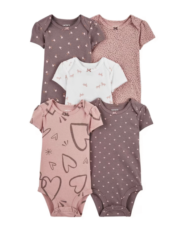 Enxoval bebê body 5 peças floral e animal print + caixa de presente P multicor | Carter's - Imagem 3